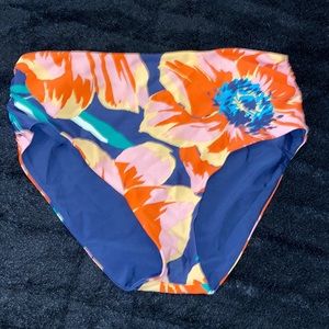Reversible high waisted bathing suit bottom